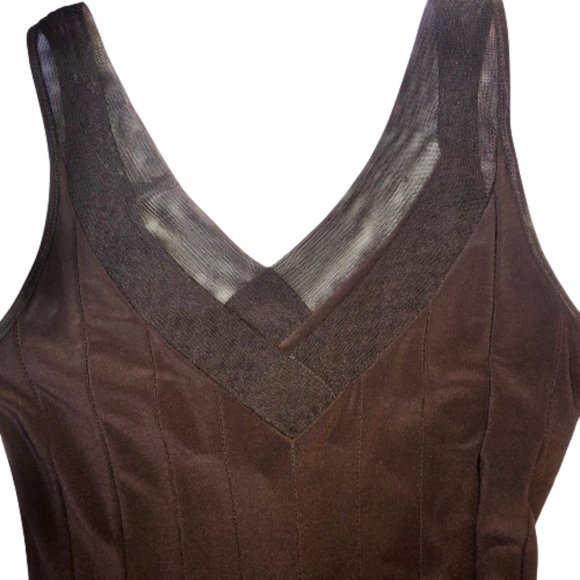 Joseph Ribkoff Cocktail Dress Fit & Flair Brown Tea Length Made in Canada - Picture 7 of 11